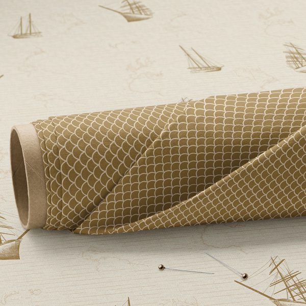 Fabric mockup of the Ahoi Sailor Collection by Elisa Mink.