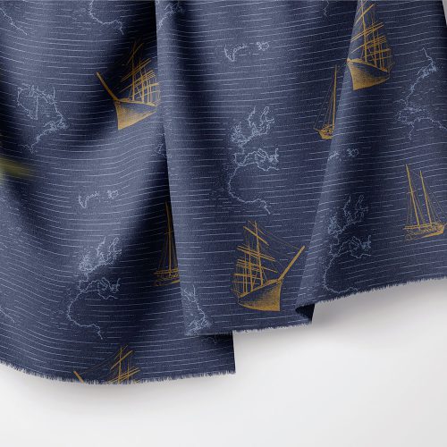 Fabric mockup of the Ahoi Sailor Collection by Elisa Mink.