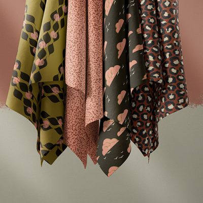 Fabric Mockup of the Autumn Storms Collection by Elisa Mink